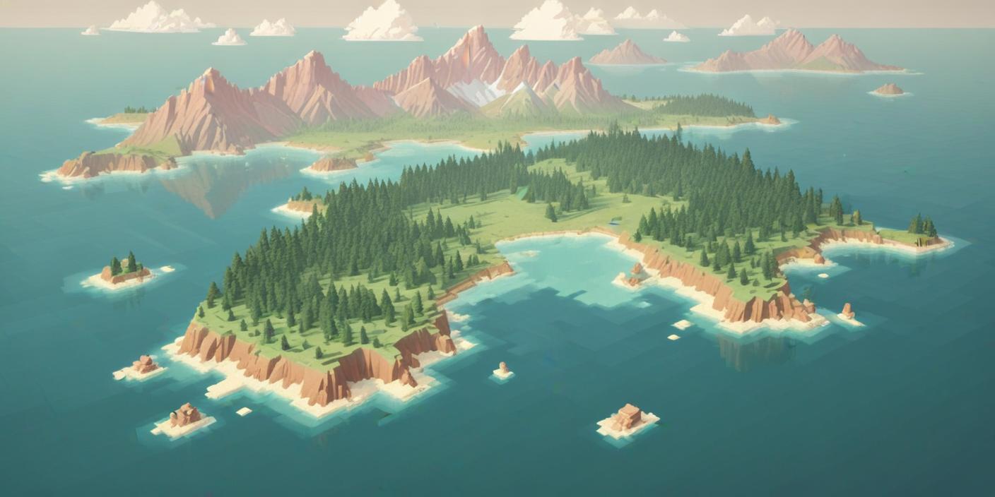 Simplified retro map with soft textures